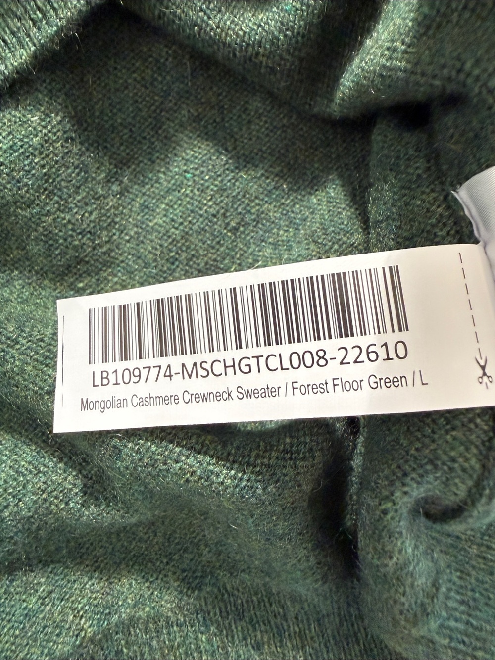 NWT Quince 100% Mongolian Cashmere Crewneck Sweater Forest Floor Green Size L - Picture 5 of 7